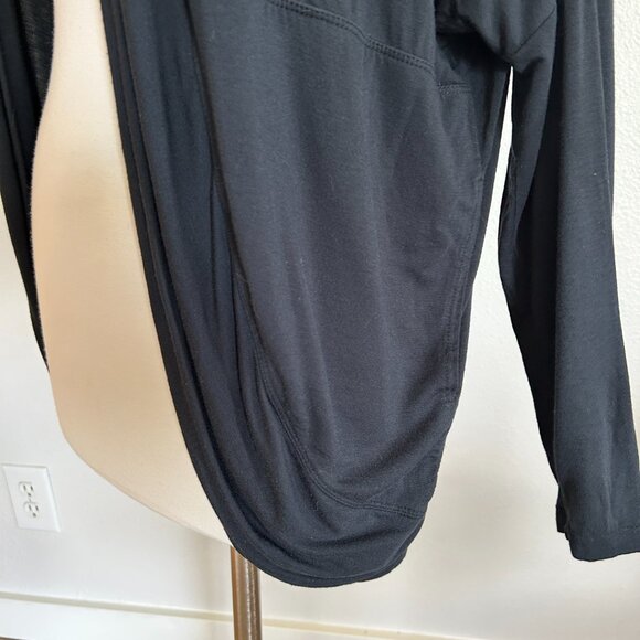 Prana Cardigan 1X Black Cocoon Long Sleeve Open Front Lightweight Topper - Picture 3 of 11